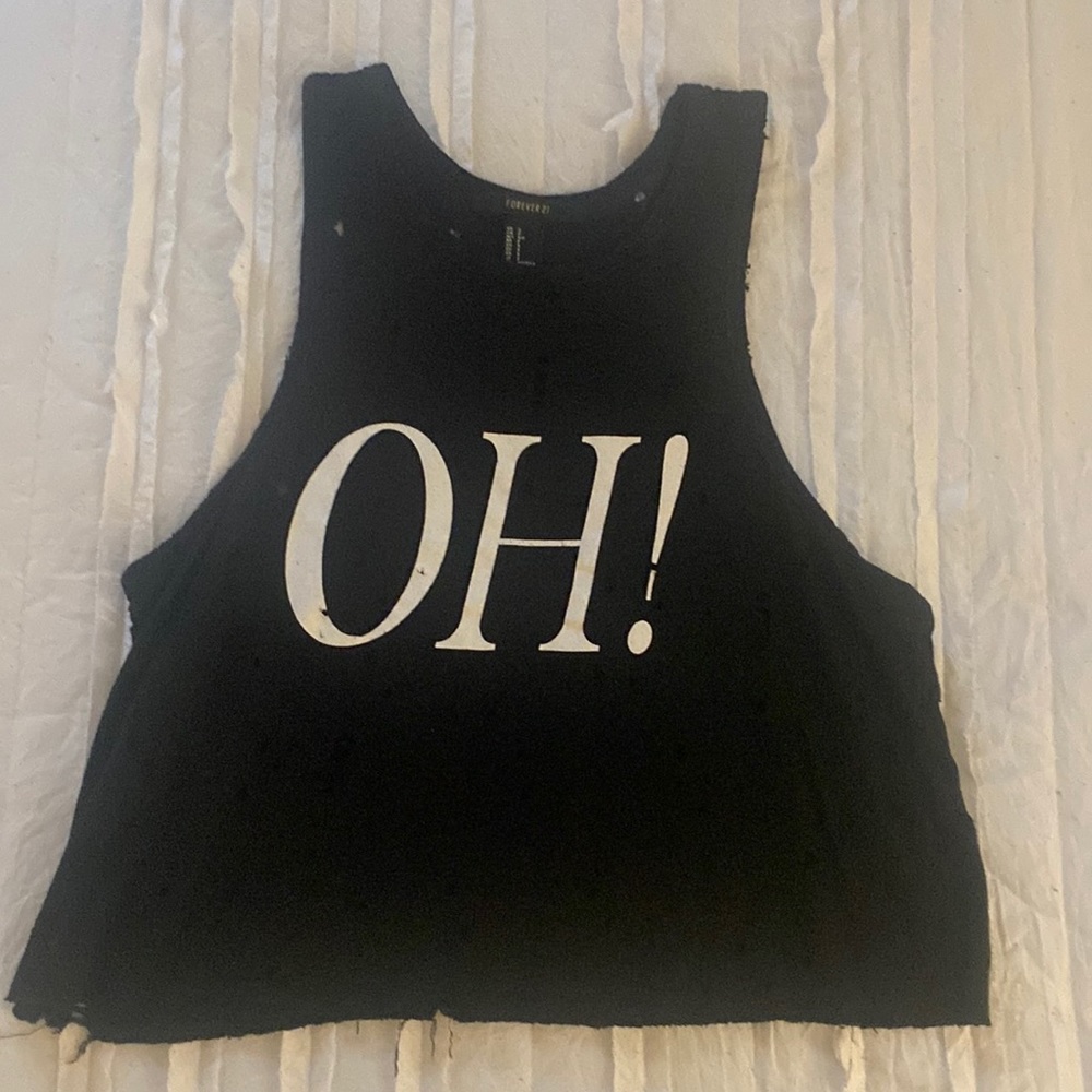 Black Cropped Tank-top